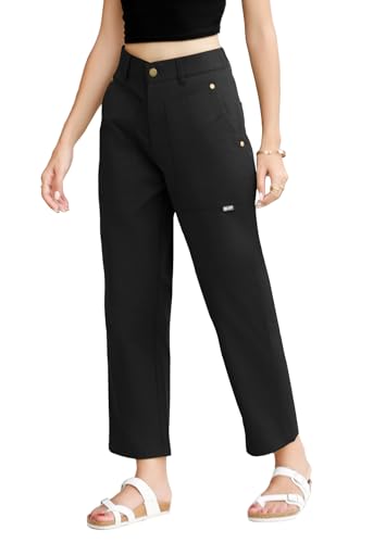TASAMO Cargo Pants for Women High Waisted Casual Pants Baggy Wide Leg Straight Fit Trousers Y2k Streetwear with 4 Pockets