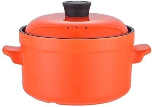 Cazuela clásica de cerámica refractaria con tapa, olla esmaltada, cazuela de hierro fundido, cacerola de horno holandés con tapa, saludable y no se decolora, cacerola de cerámica para la cocina del
