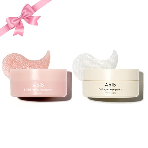 Abib PDRN & Collagen Eye Patch (60ea) Duo: Korean Under Eye Patches for Puffy and Dark Circles, Korean Skin Care Set