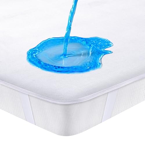 Matratzenschoner 160x200 cm Wasserdicht, Weiß inkontinenzunterlage waschbar, bettunterlage wasserdicht für Kinder - wasserdichte… – Ansicht 1