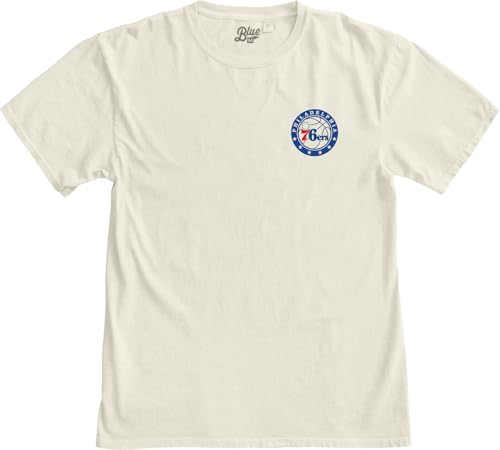 Image of Blue 84 NBA Unisex-Adult NBA Officially Licensed T-Shirt Ringspun Front /Back Ivory