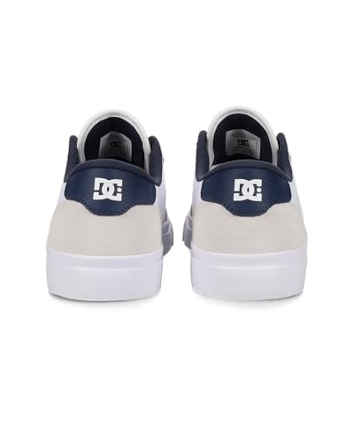 DC Shoes Men's Teknic Sneaker, White/Navy, 9