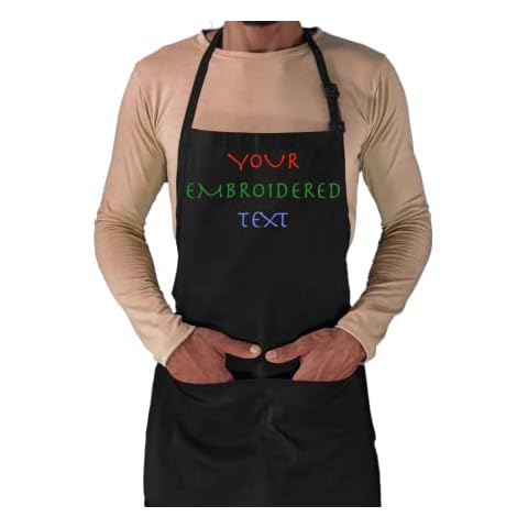 4sold Embroidered Cotton Chef Apron with Pockets Cover