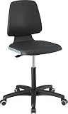 bimos Arbeitsstuhl Labsit 2, K-Leder anthrazit Sitzhöhe 450-650 mm mit Rollen