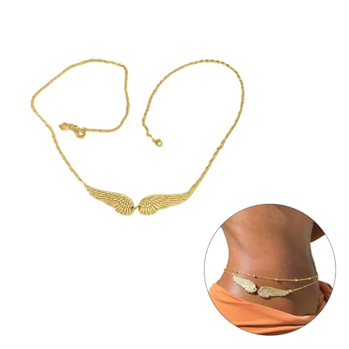 XINgjyxzk Chaîne de ventre pour femme - Chaîne de taille pour femme - Sculptures occidentales - Bijoux pour femme, doré – vue 3