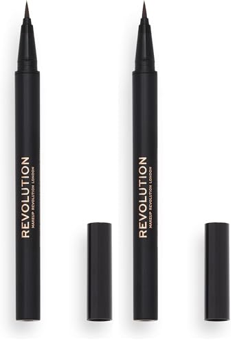Image of Revolution Beauty London, Hair Stroke, Brow Pen, Medium Brown, 0.5ml (Pack of 2)