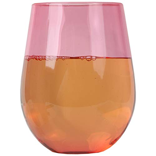 Lily's Home Unbreakable Poolside Acrylic Stemless Wine Glasses And Water Tumblers, Made Of Shatterproof Plastic And Ideal For Indoor And Outdoor Use, Reusable. Mixed Colors. 14 Oz. - Set Of 4 #TOP5