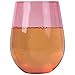 Lily's Home Unbreakable Poolside Acrylic Stemless Wine Glasses and Water Tumblers, Made of Shatterproof Plastic and Ideal for Indoor and Outdoor Use, Reusable. Mixed Colors. 14 Oz. - Set of 4
