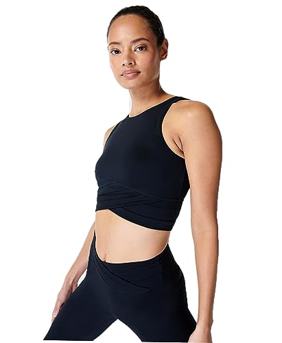 Sweaty Betty Women's All Day Wrap Waist Yoga Tank Top Shirt, Black, X-Large