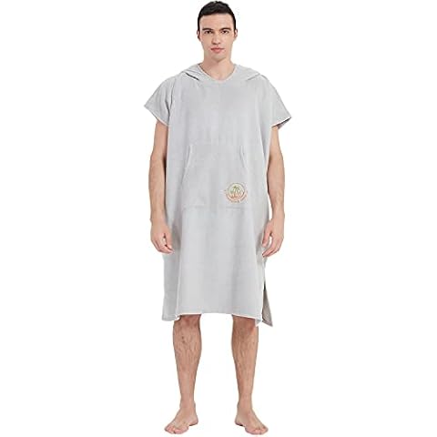 SEASHORE TREE Beach Towel Hoodie Swimming Towel Robe Adult Quick Dry Surf Poncho for Women Men Light Grey Cover