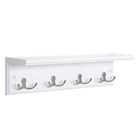 Songmics Home SONGMICS Wall-Mounted Coat Rack with Shelf, 4 Dual Metal Hooks — $19.99 (13% off)