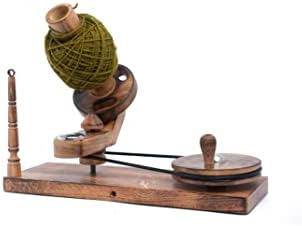 Wood Carving International WCI Hand-Operated Wooden Yarn Ball Winder for Large Capacity Winding, Center Pull Winder, Skein, Hank, Knitting and Crocheting, Premium Heavy Duty (Torched)