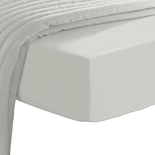 Pizuna 100% Cotton Full Fitted Sheet 1000 Thread Count, Silver