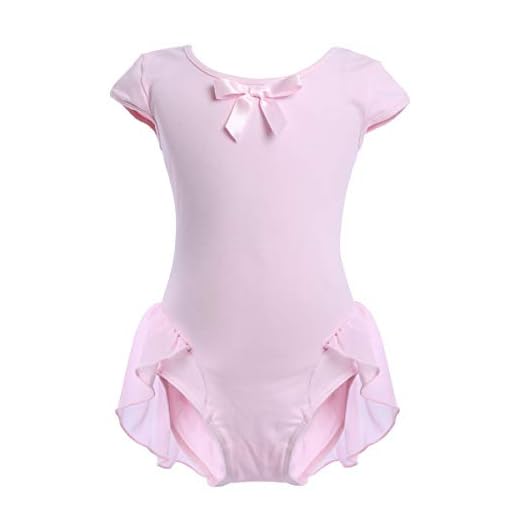Girls Cap Sleeve Ballet Dance Dress Bowknot Chiffon Tutu Skirted Leotard Solid Cotton Ballerina Dancewear Gymnastics Costume for Toddler Kids Girls Ballet Outfit Training Unitard Pink 2-3 Years