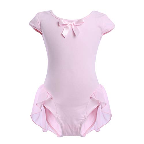 Justaucorps de danse avec tutu en mousseline de soie rose pour fille taille L