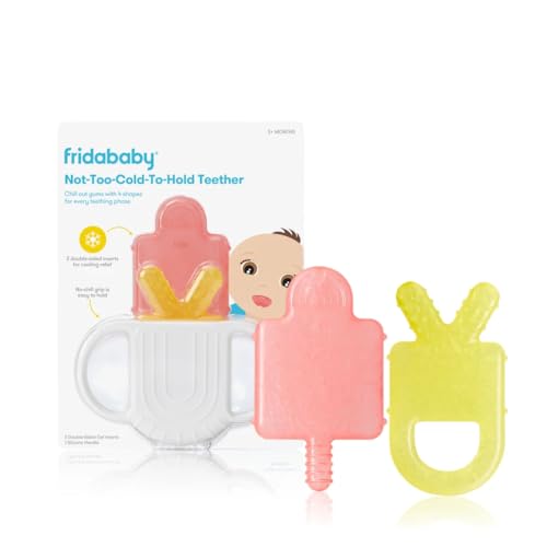 Image of Frida Baby Teething Relief Not-Too-Cold-to-Hold Baby Teether | BPA-Free Silicone Teething Toys