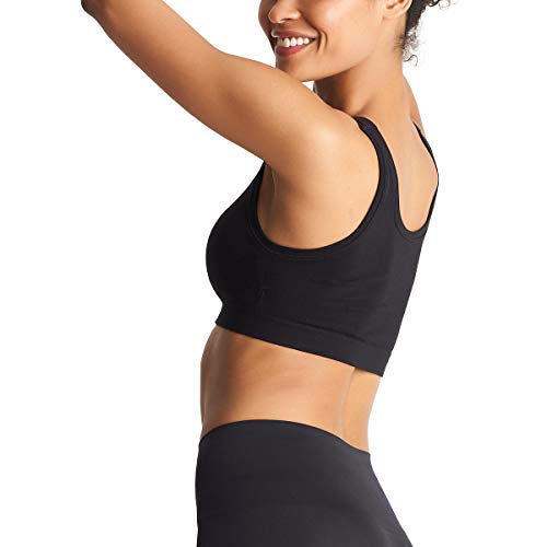 Yummie Womens Kiara Seamless Wire Free Scoop Neck Bra, Black, Medium-Large Us #TOP1