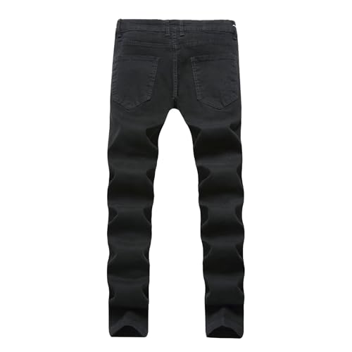 Men's Slim Fit Jeans Skinny Fashion Casual Washed Denim Pants with Multi-Pockets Outdoor Activities Workout Running Pants3