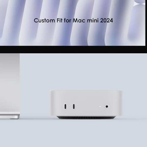 Image of Case for Apple 2024 Mac mini M4 / M4 Pro,NOUKAJU Silicone Protective Cover,Drop-Proof,Scratch-Proof,Shock-Proof,Dust-Proof,Protective Case for Mac mini 2024(Clear-White)