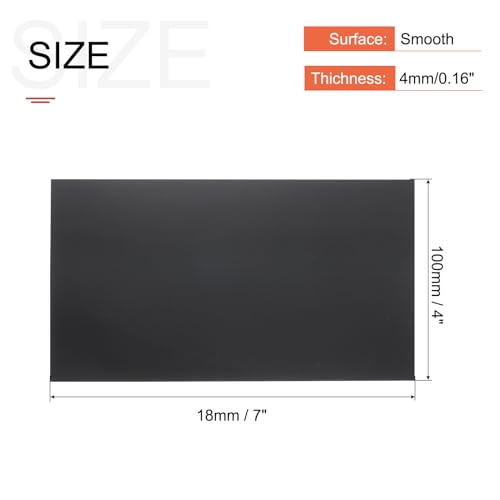 Image of MECCANIXITY Black ABS Plastic Sheet 7 x 4 x 0.16 Inch for Building Model, DIY Crafts, Panel, Pack of 3 Pcs