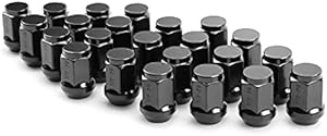 ZOFFI 1/2-20 Lug Nuts 23pcs - Compatible with 1987-2018 Jeep Wrangler JK, 2002-2012 Jeep Liberty, 1993-2010 Jeep Grand Cherokee Aftermarket Wheel - Black Closed End Solid Lug Nuts