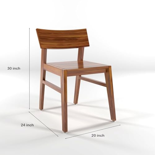 Image of Sheesham Wooden Two Dining Chair Set for Living Room | Solid Wood Study Chair for Living Room | Office Chair for Home & Office | Rosewood (Honey)