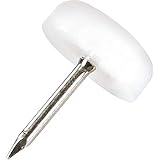 Adsamm® 32 feltrini in plastica con chiodo, bianco, diametro 15 mm, rotondi, per mobili con chiodo, per mobili e pavimento
