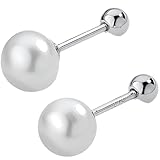 Pendientes de perlas de plata de ley 999 con perlas naturales de agua dulce, joyería hipoalergénica para uso diario y ocasiones formales