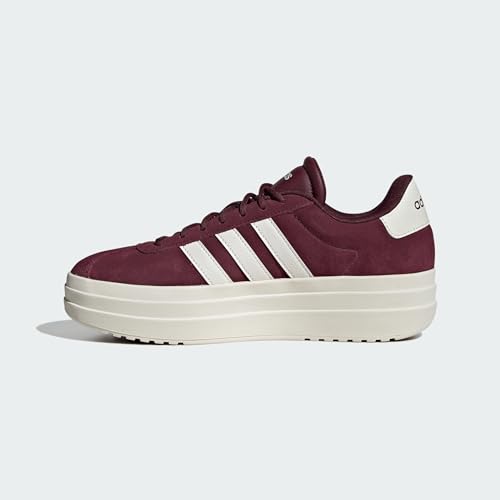 adidas Women's VL Court Sneaker, Maroon/White/Off-White, 6.52