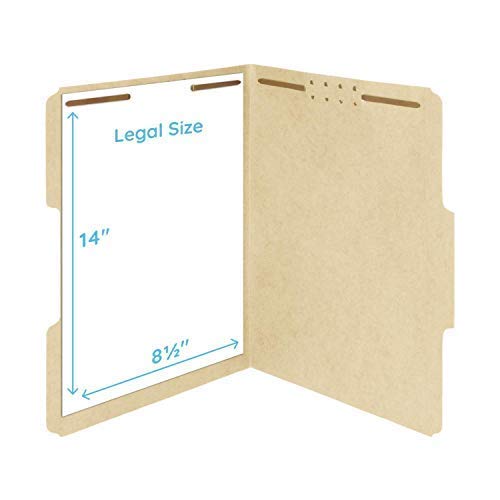 The File King Manila File Folder With Fasteners | Legal Size - Box Of 50 | 1/3 Cut Top Tab In Assorted Positions | Durable 2" Prongs | Organize Charts, Legal Records And Paperwork #TOP4