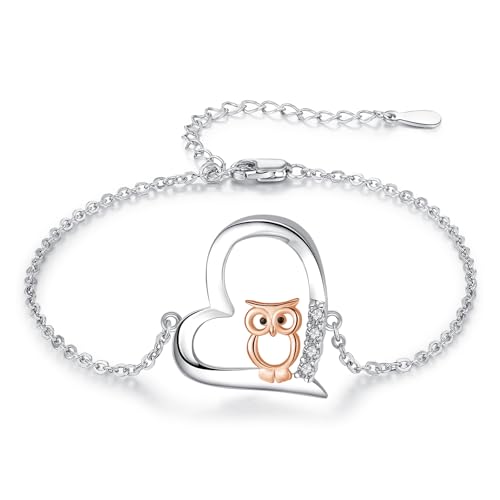 Bracelet hibou ajustable en argent à porter au quotidien pour femme