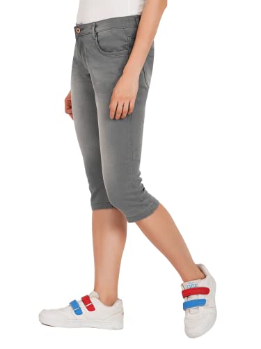 Image of Skinny Fit Women Denim Capri