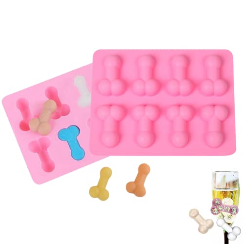 Bandeja de silicona divertida para cubitos de hielo, 2 moldes de silicona hechos a mano para el día de San Valentín, reutilizable, cubo de hielo de chocolate, decoración de pastel de postre Cover