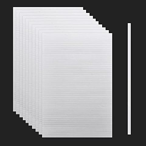 FIGFYOU 1000 Pieces Foam Sticky Strips Double Sided Tape 3D Pop Adhesive Pads Mount for Scrapbook, Party, Wedding, Balloons, DIY Art or Office Supplies (3.9 Inch), White Cover