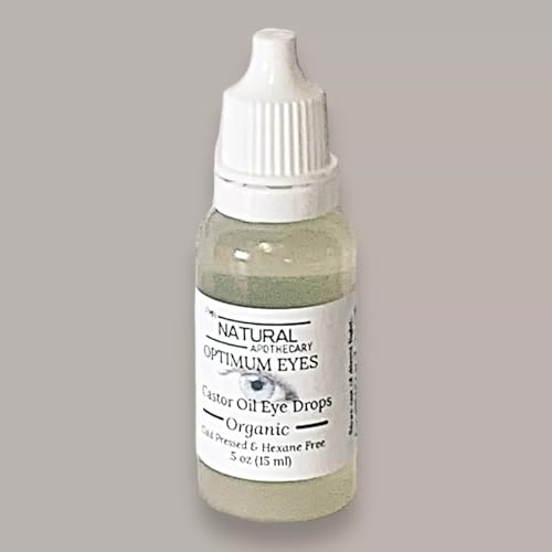 Organic Castor Oil Eye Drops - FMN Nature Apothecary 100% Pure Cold Pressed Hexane Free Soothes Dry Irritated Eyes Provides Deep Hydration and Moisture Gentle and Safe for Daily Eye Care, 5 oz