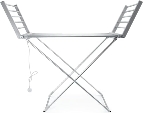 OptiProducts Heated Clothes Airer | Aluminium Clothes Drying Rack | Winged Electric Clothes Dryer Rack