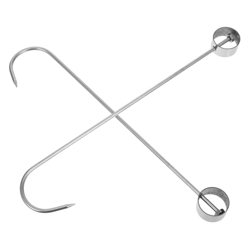 HEALLILY 2pièces Crochets à Viande Acier Inoxydable Forme J pour Cuisine Transformation de Viande Séchage Fumage et Barbecue