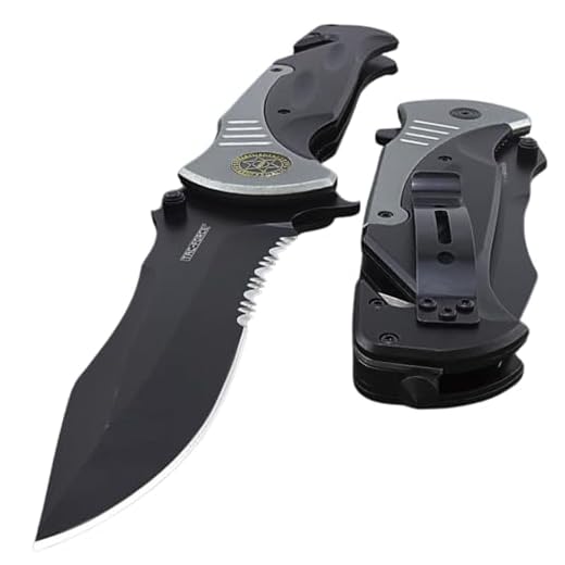 Tac-force Extra Large Grey 10.5" Folding Blade Spring Assisted Open Pocket Knife