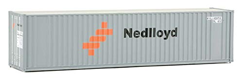 Walthers SceneMaster HO Scale Model of Nedlloyd (Gray, Orange, Black) 40' Hi Cube Corrugated Container W/Flat Roof,949-8219