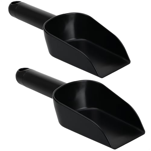 com-four® 2x Futterschaufel zum Portionieren von Tierfutter (23 cm) – Sackschaufel aus Kunststoff - Messschaufel für Haustiere – Abfüllschaufel für Futter und Saatgut