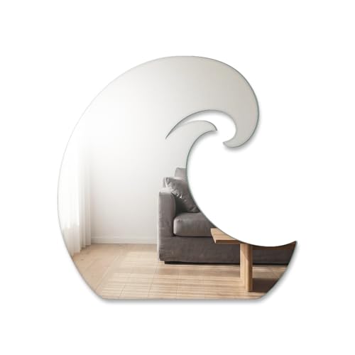 NISIN Miroir Grande Vague - Décoration Murale Originale - 36 cm x 36 cm