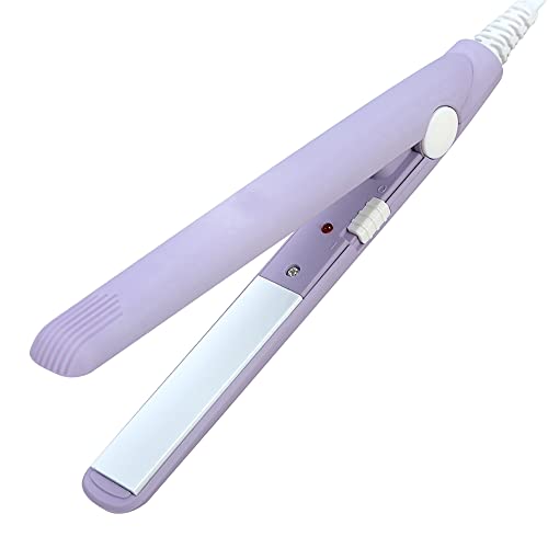 Plancha de Pelo, 4 Colores, 2 En 1, Miniplancha de Pelo de Cerámica Turmalina, con Función de Rizador, Calienta Hasta 190 Grados, para Un Cabello Liso Y Ondulado (Púrpura Ue)