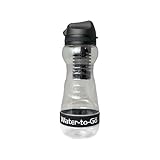 Water-to-Go 50cls water purifier bottle; Filters viruses, bacteria, protozoa, cysts, harmful chemicals & microplastics; Leakproof & guaranteed for life-For Travel, Outdoors, Fitness & Survival (Black)