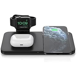 ANSTA Cargador de inducción, Negro, Cargador inalámbrico Certificado Qi Cargador rápido Plegable para i Ph.One 14/13 etc
