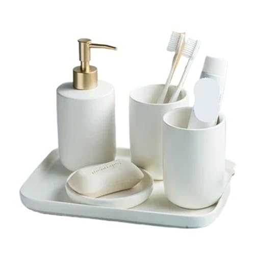 Accesorios para baño de cerámica con dosificador eficiente y taza de enjuague 6