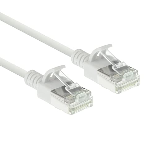 ACT CAT6a Network Cable, U/FTP LSZH LAN Cable, Thin 3.8 mm Slimline, Flexible Snagless CAT 6a Cable with RJ45 Connector