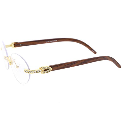 zeroUV Oval Premium Rhinestones Decorated Blue Light Blocking Glasses3