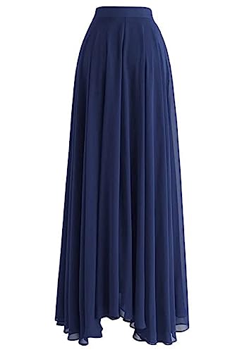 Image of Women's Full Length Georgette Long Skirt- Lehenga with 8 Meters Maxi Flare