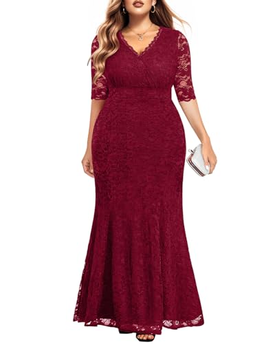 Image of Pinup Fashion Plus Size Formal Evening Dress Wedding Guest Bridal Gowns
