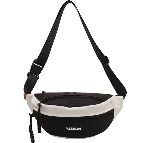Image of WILDHORN Sling Bag for Men & Women | Water-Resistant Crossbody Waist Bag with Adjustable Strap | Stylish Travel, Daily & Casual Sports Chest Bag (Black)